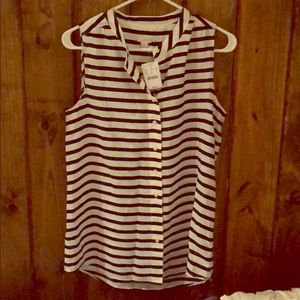 J. Crew classic black and white striped blouse